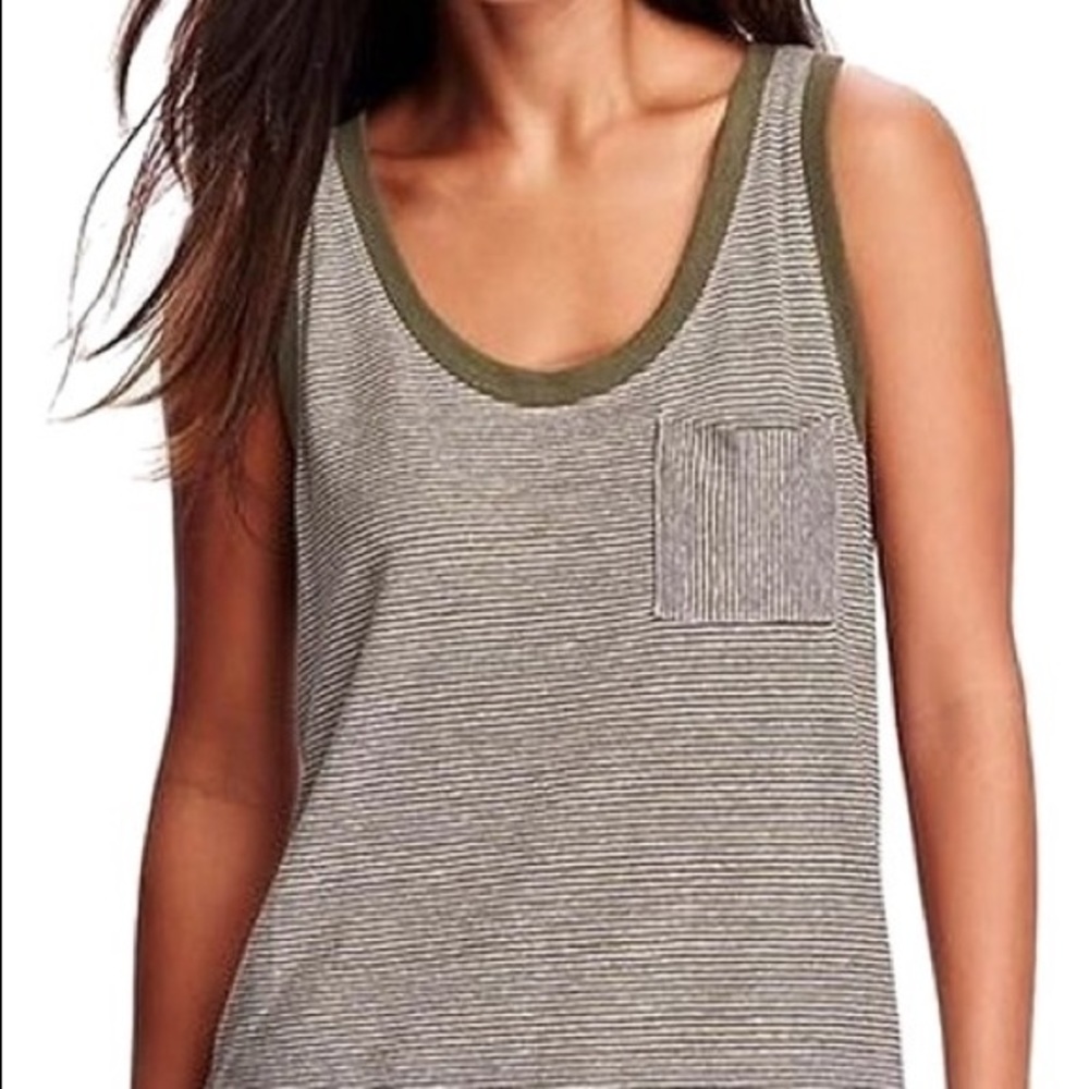 Old Navy Striped Boyfriend Tank Top
